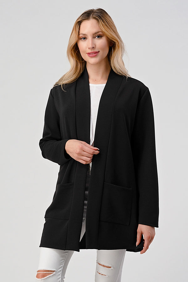 Light, Solid Cardigan with Front Pockets