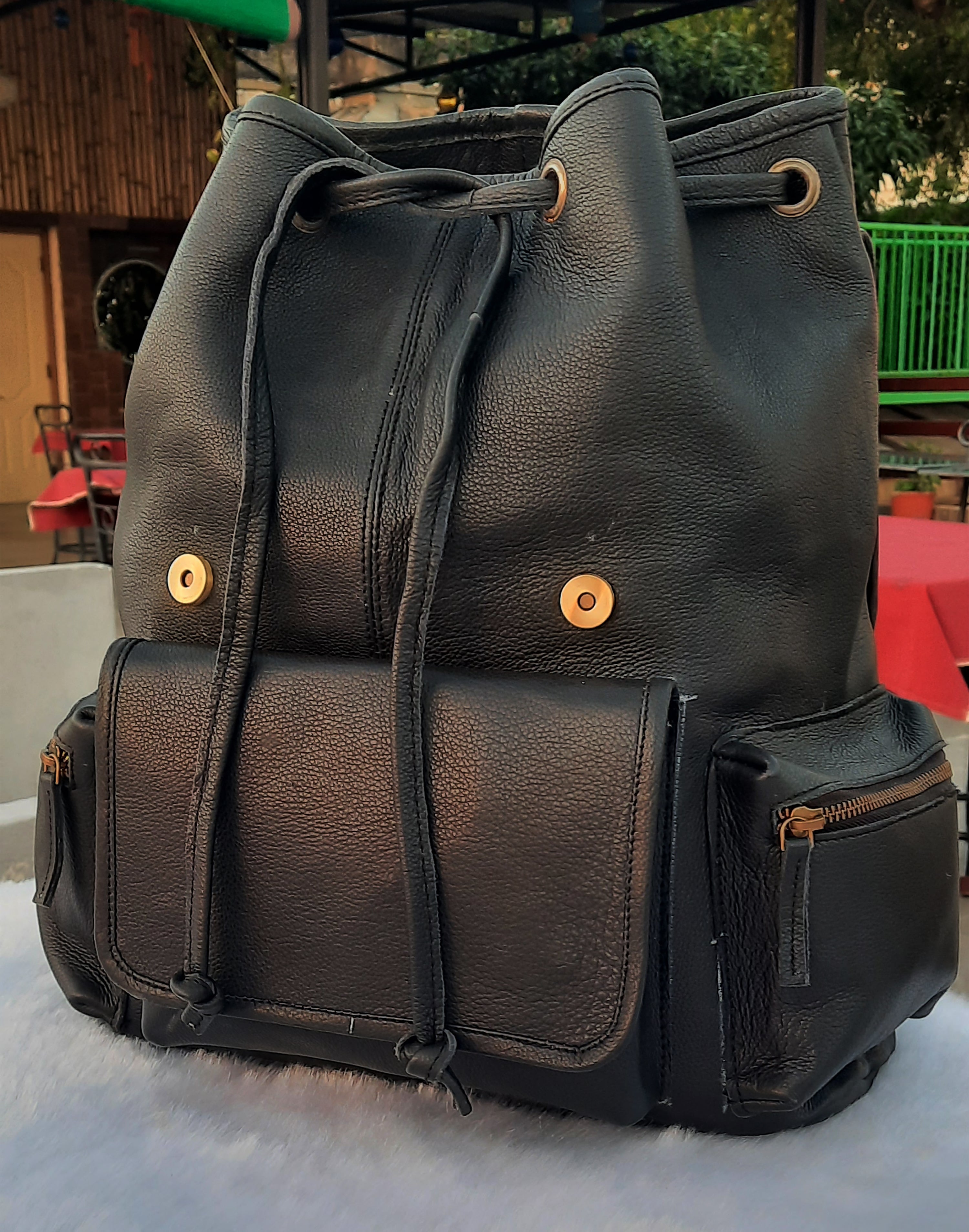 Leather Backpack – Handmade 15.5 Inch Unisex Backpack.