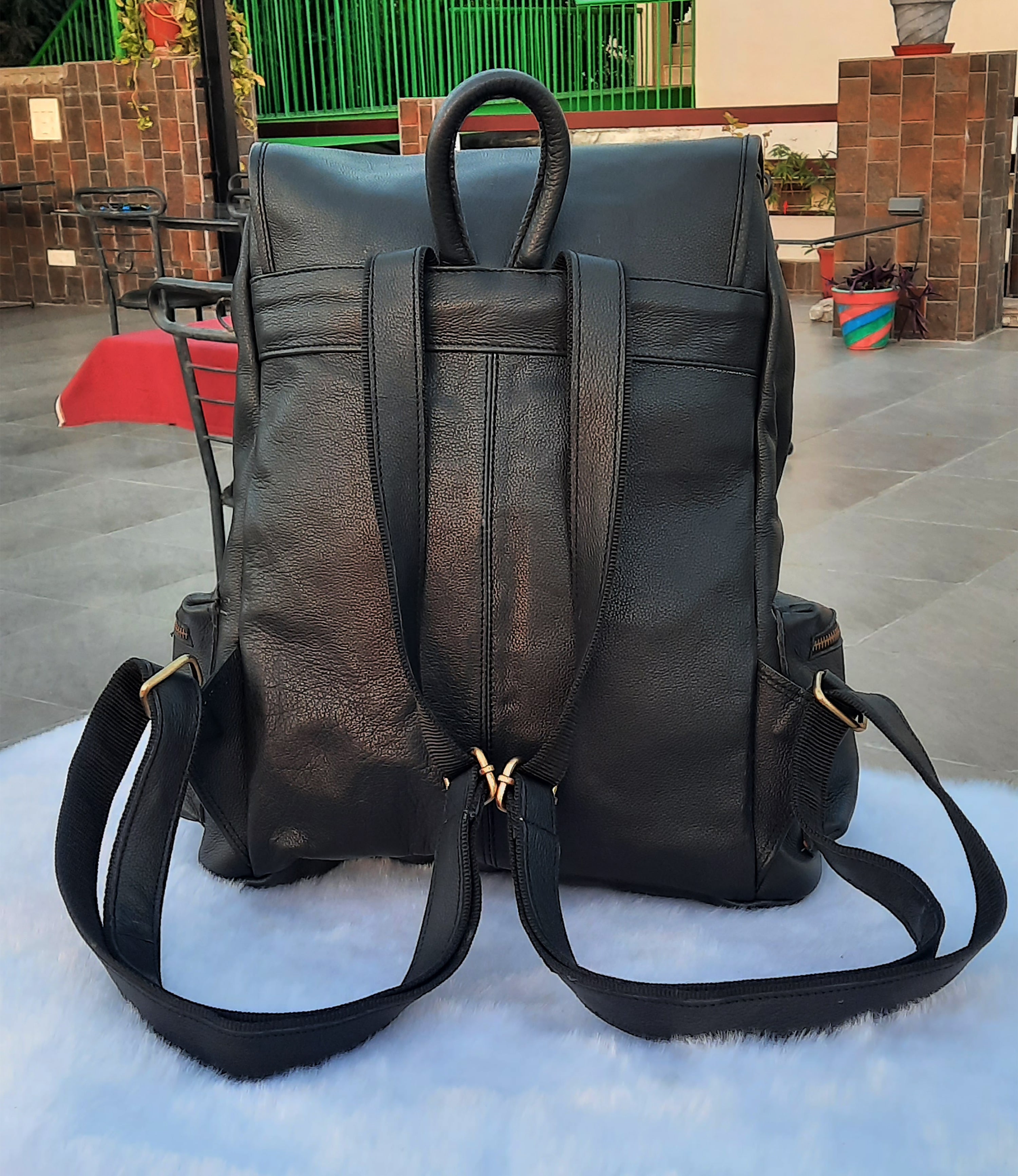 Leather Backpack – Handmade 15.5 Inch Unisex Backpack.