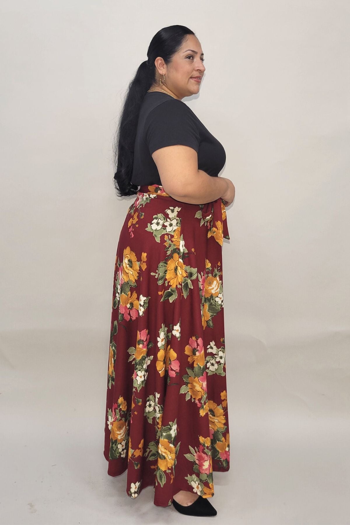 High Waist Maxi skirt with Belt