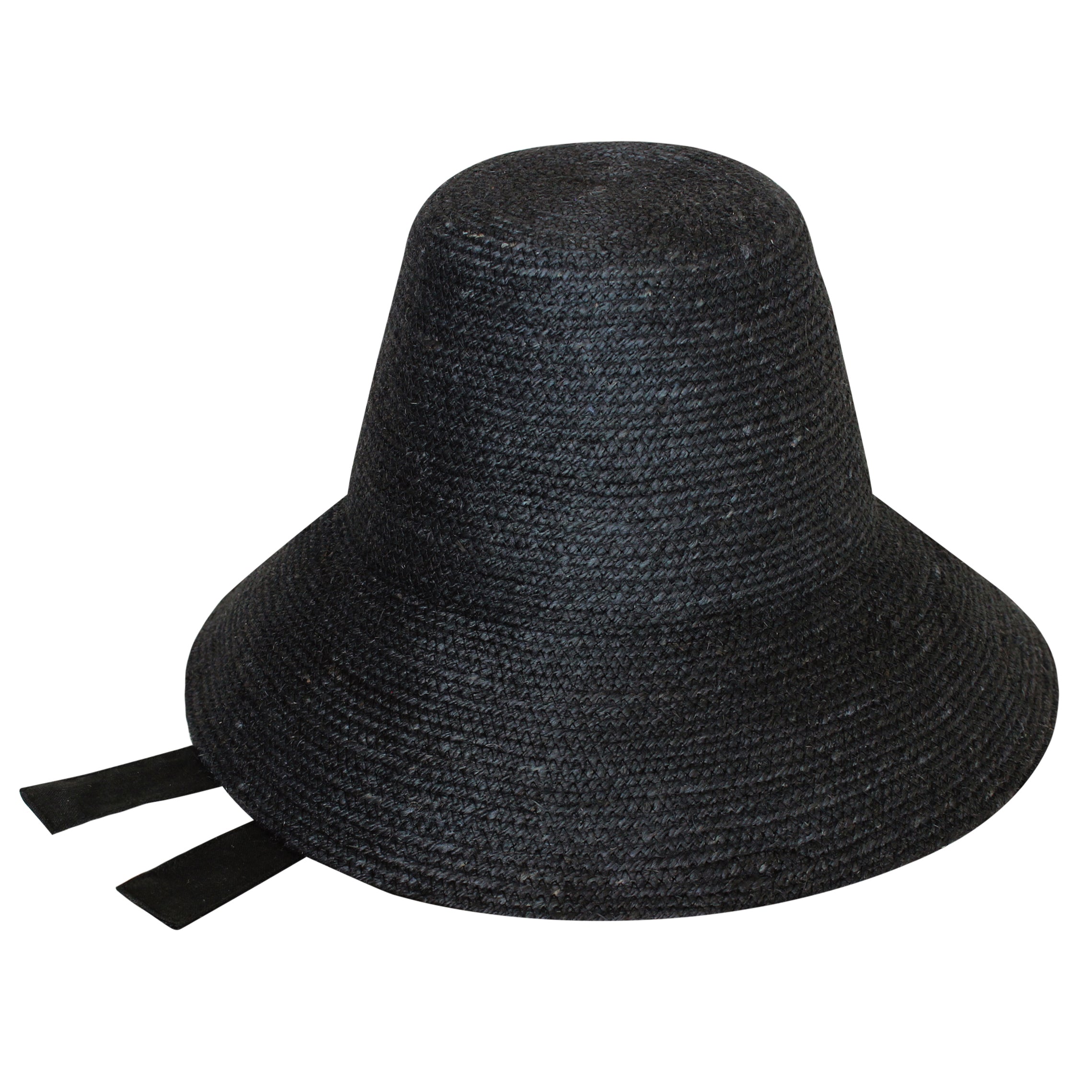 MEG Jute Straw Hat In Black