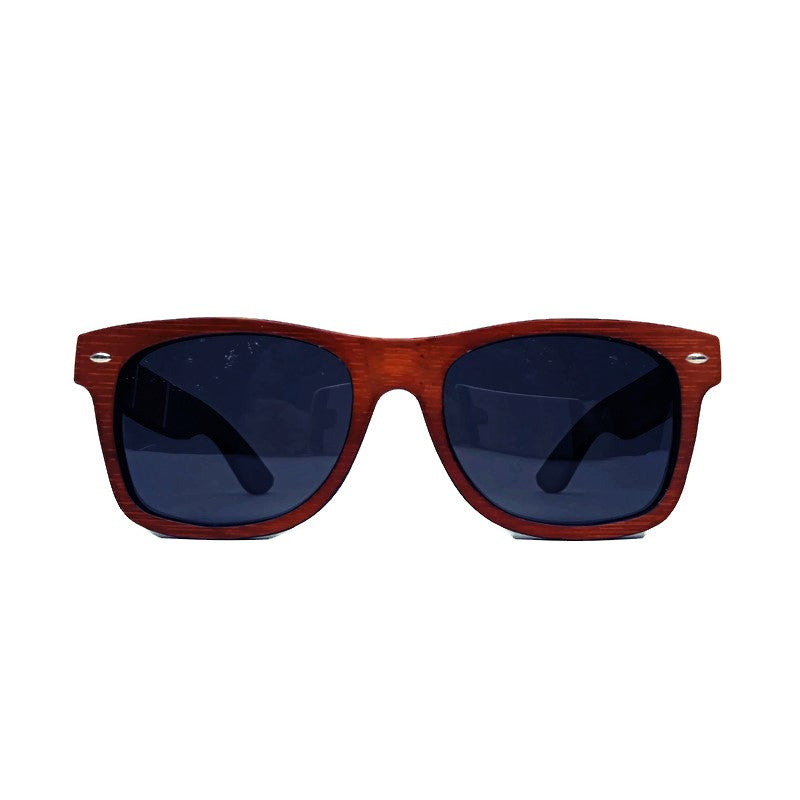 Red Stripe Two Tone Sunglasses, Engraved and Polarized