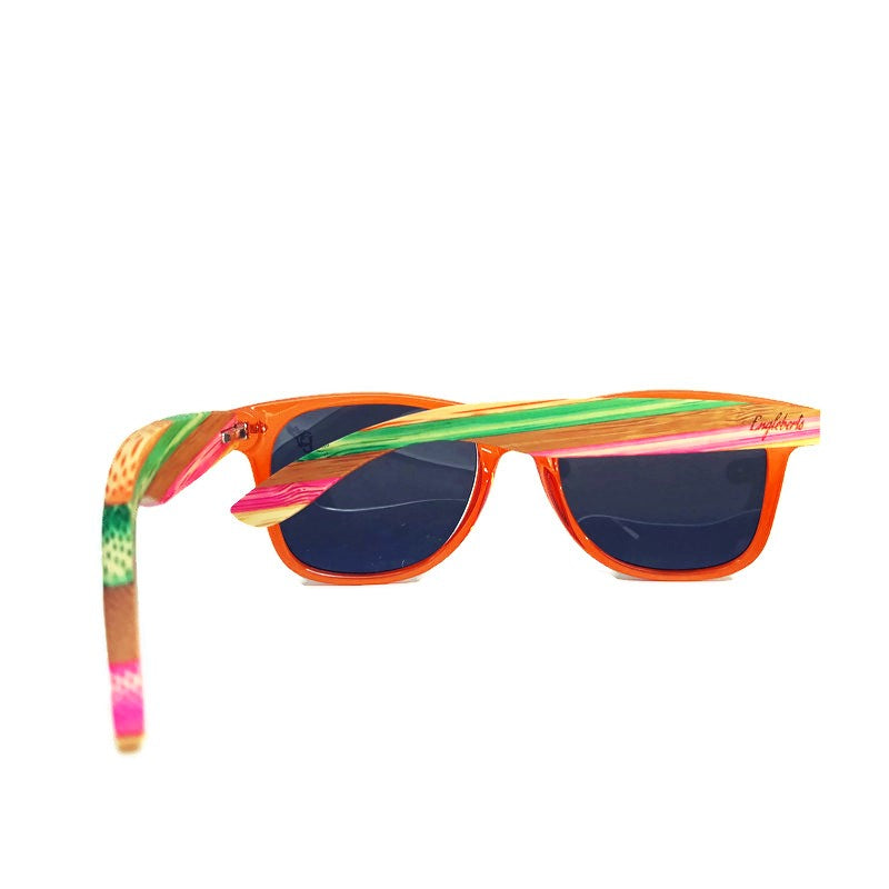 Juicy Fruit Multi-Colored Bamboo Polarized Sunglasses, Handcrafted-The Friend Kloset