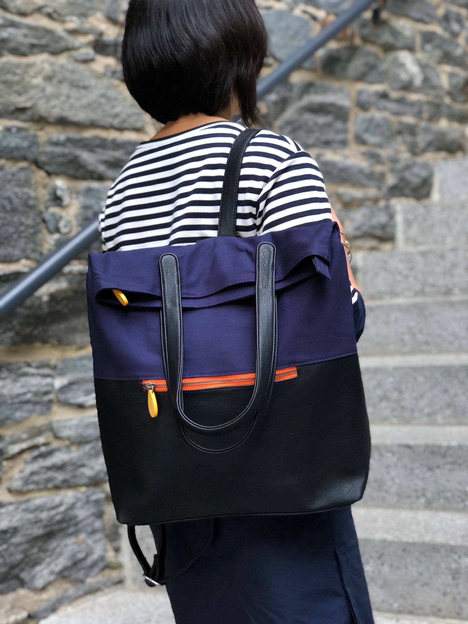 Greenpoint Backpack Purse - Slate/Maple