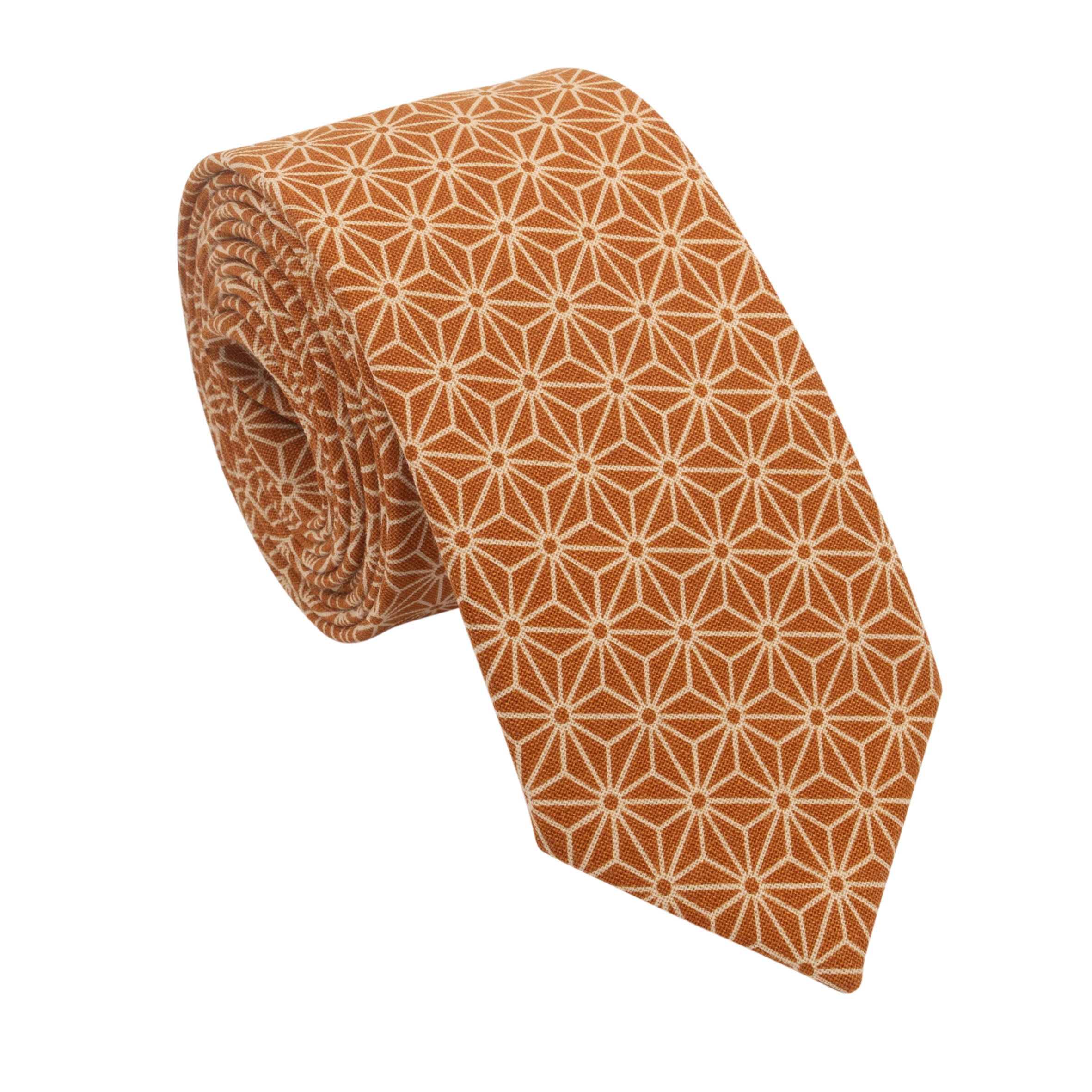 Terracotta Asanoha Japanese Tie