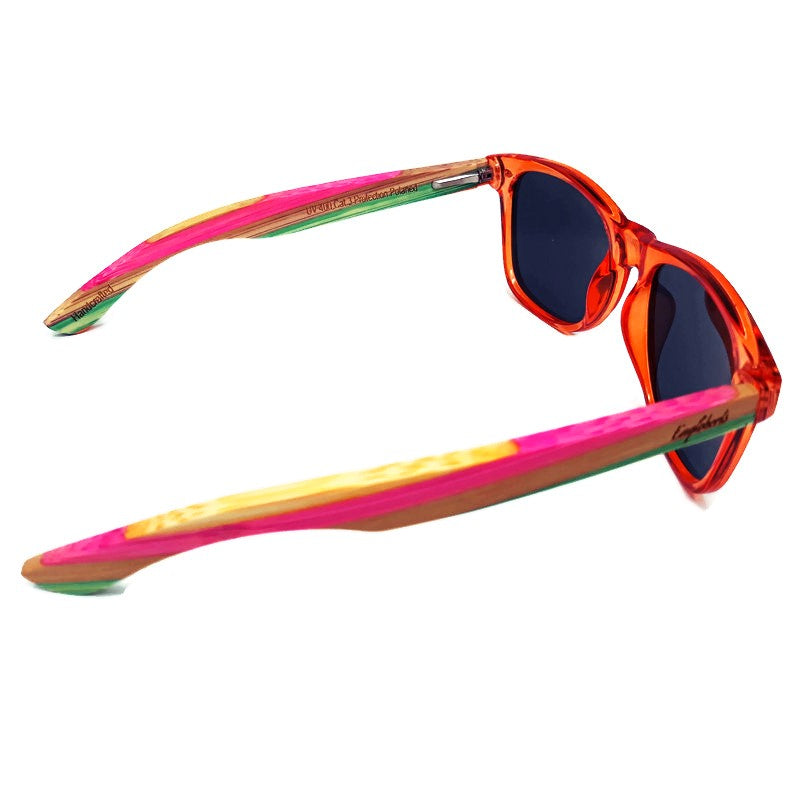 Juicy Fruit Multi-Colored Bamboo Polarized Sunglasses, Handcrafted-The Friend Kloset