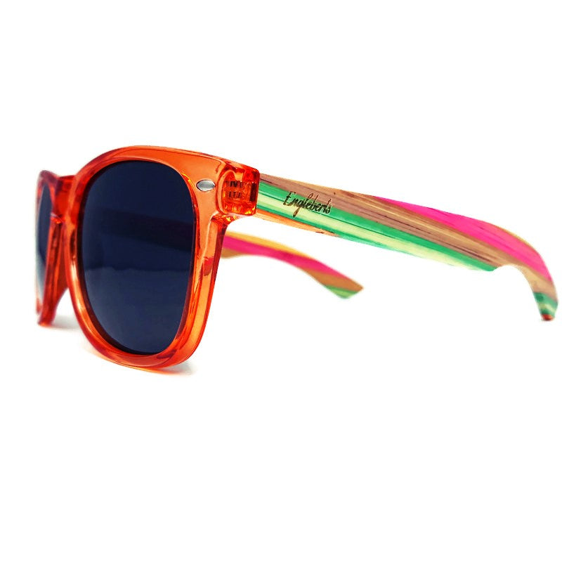 Juicy Fruit Multi-Colored Bamboo Polarized Sunglasses, Handcrafted-The Friend Kloset