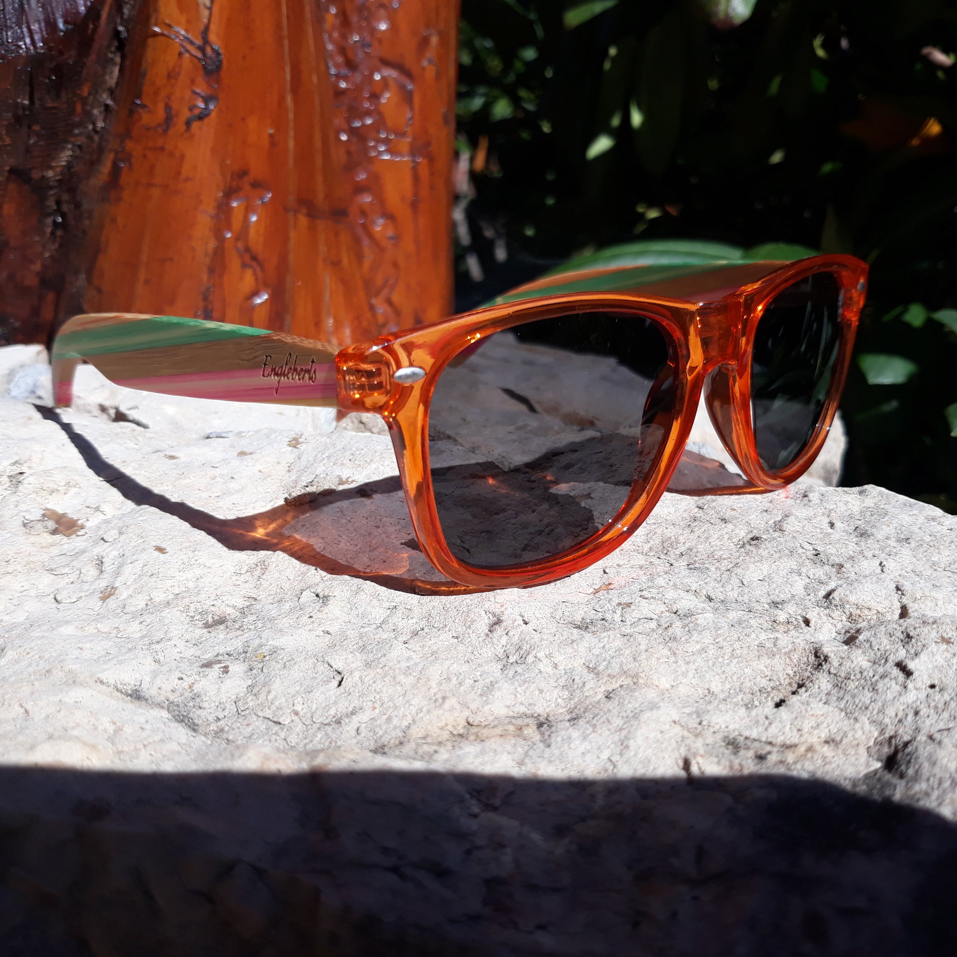Juicy Fruit Multi-Colored Bamboo Polarized Sunglasses, Handcrafted-The Friend Kloset