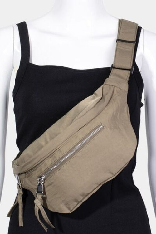 Fame Multi Pocket Nylon Crossbody Bag