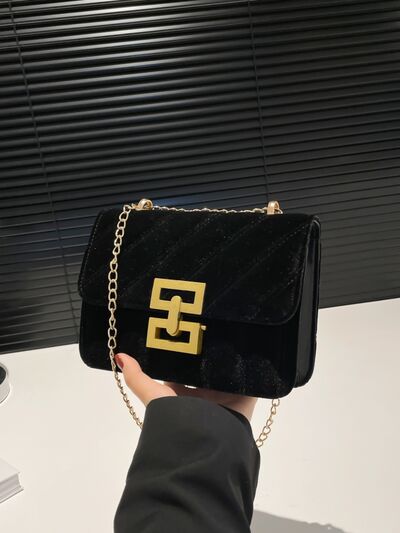 Solid Color Chain Shoulder Bag