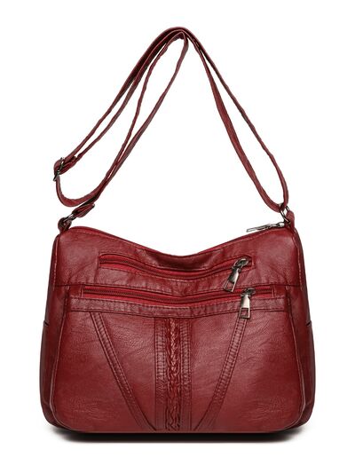 PU Leather Adjustable Strap Shoulder Bag