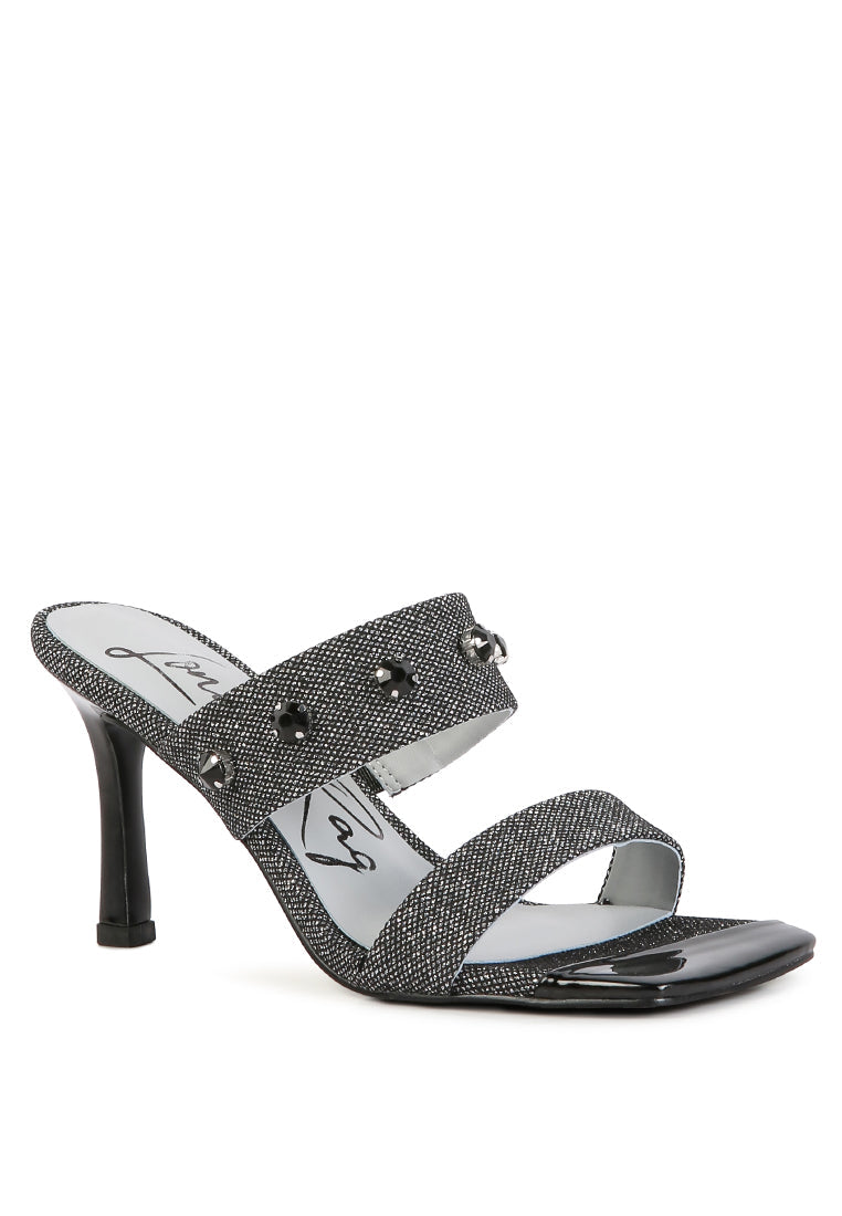 Edm Queen Diamante Embellished Glitter Sandals