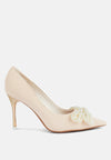 Encon Pearl Embellished Micro Suede Pumps