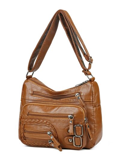 Multi Pockets PU Leather Shoulder Bag