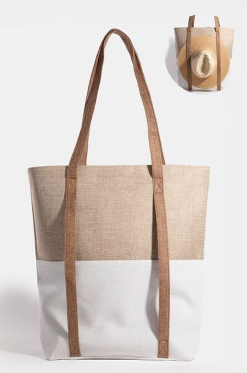 Fame Two Tone Hat Carrier Canvas Tote Bag