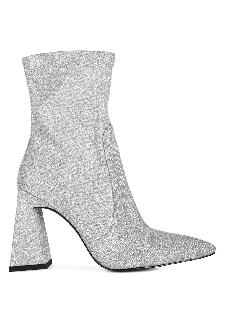 Hustlers Shimmer Block Heeled Ankle Boots