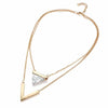 Marble Chevron Double Layer Necklace