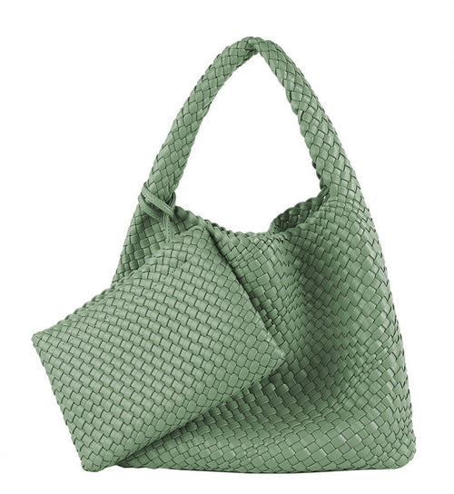 Commuter Hobo Bag Large Woven Purse 2 in 1