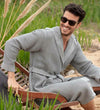 Men's Hooded Turkish Cotton Waffle Robe