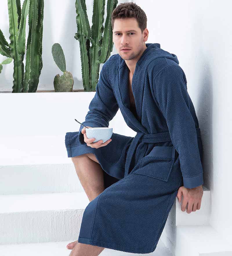 Men's Luxury Turkish Cotton Terry Cloth Robe with Hood