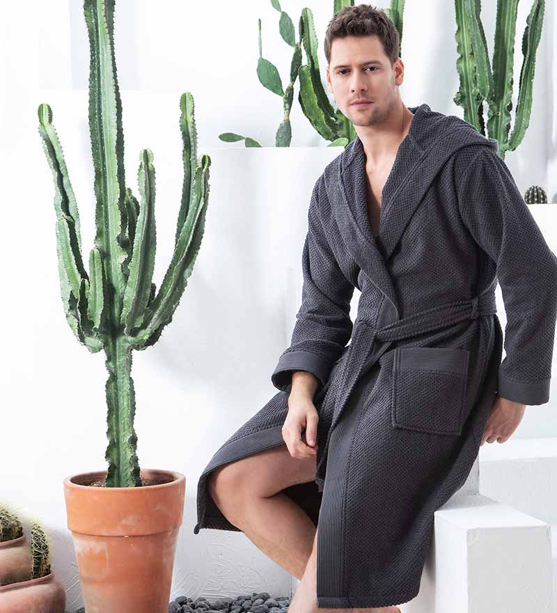 Men's Luxury Turkish Cotton Terry Cloth Robe with Hood