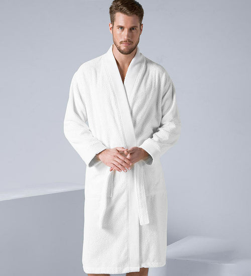 Men's Organic Turkish Cotton Terry Kimono Robe | Terry Cloth Bathrobe