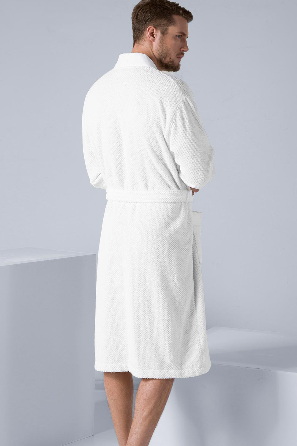 Men's Organic Turkish Cotton Terry Kimono Robe | Terry Cloth Bathrobe