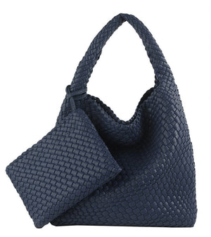 Commuter Hobo Bag Large Woven Purse 2 in 1