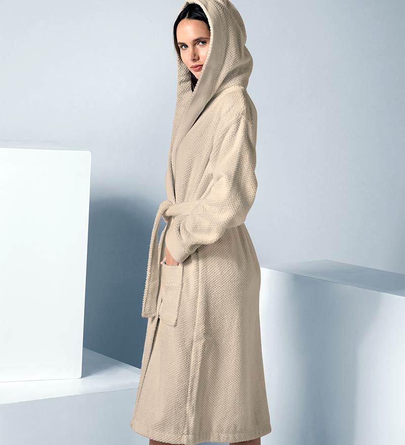 Women's Hooded Turkish Cotton Terry Cloth Robe