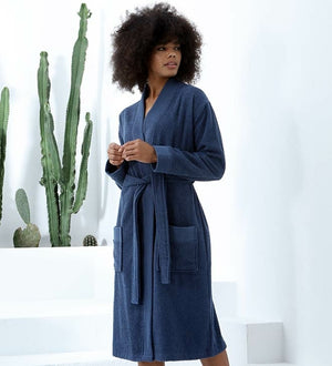 Women's Turkish Cotton Terry Kimono Robe - Luxurious Terry Cloth