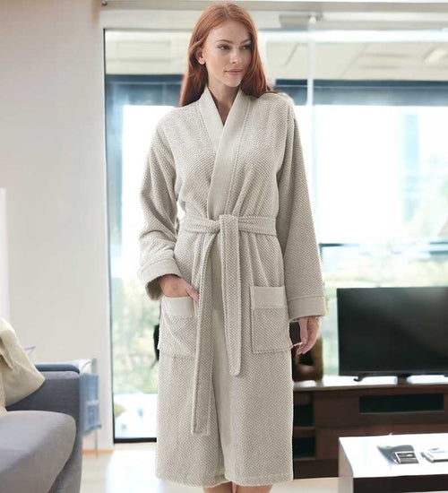 Women's Turkish Cotton Terry Kimono Robe - Luxurious Terry Cloth