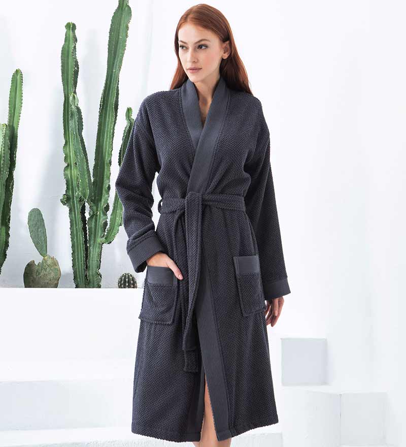 Women's Turkish Cotton Terry Kimono Robe - Luxurious Terry Cloth