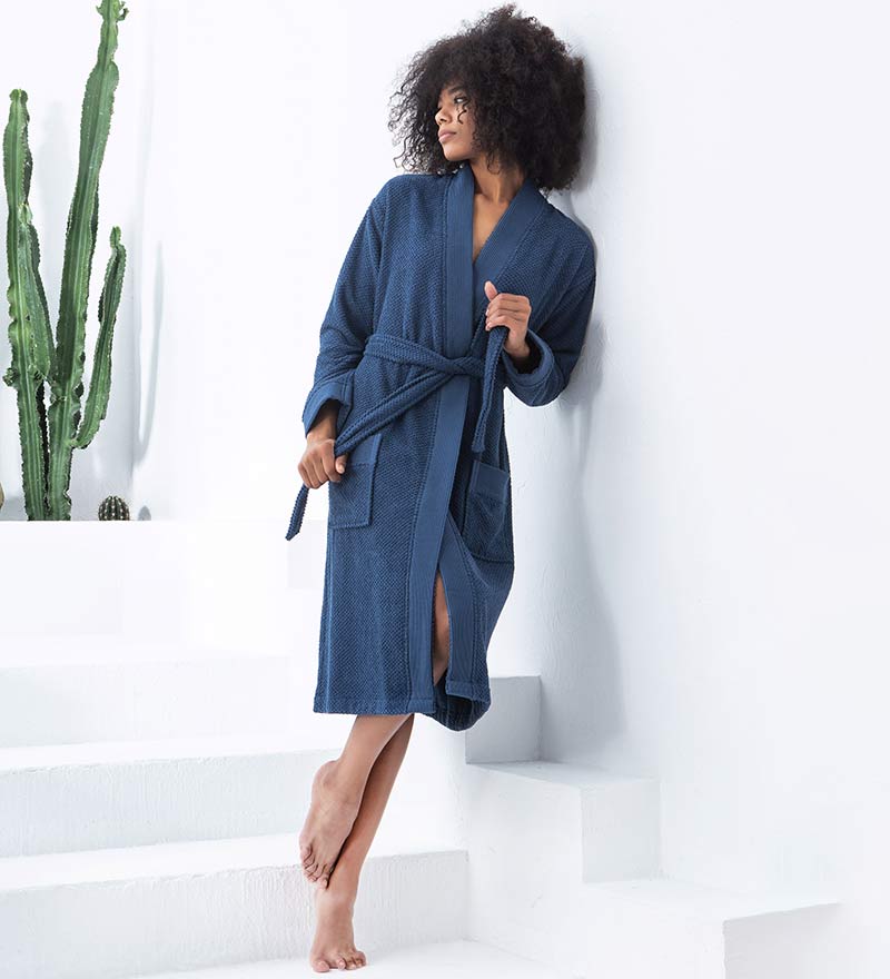 Women's Turkish Cotton Terry Kimono Robe - Luxurious Terry Cloth