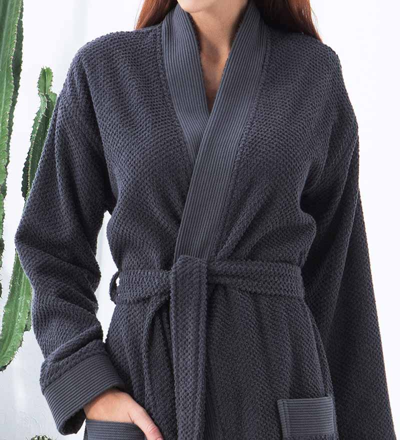 Women's Turkish Cotton Terry Kimono Robe - Luxurious Terry Cloth